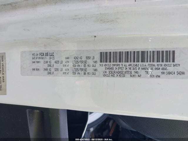 3C6URVHGXGE107216 RAM Promaster 3500