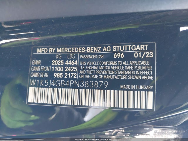 W1K5J4GB4PN383879 Mercedes-Benz m260