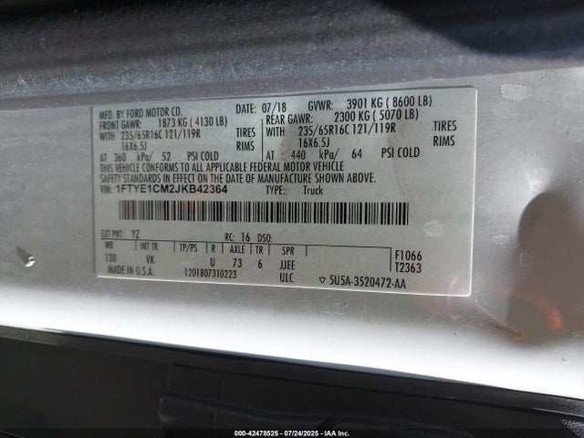 Ford Transit 2018 1FTYE1CM2JKB42364 Image 9
