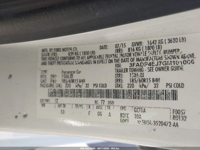 2016 FORD FIESTA 3FADP4EJ7GM101006 Photo 8