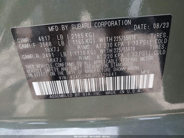 4S4GUHM6XR3720641 Subaru na