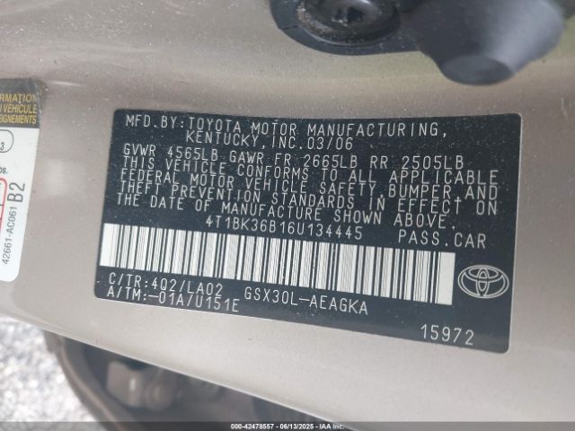 2006 TOYOTA AVALON 4T1BK36B16U134445 Photo 8