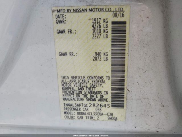 1N4AL3AP7GC282645 Nissan 2016