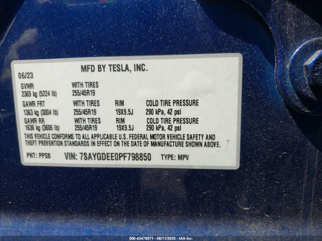 2023 TESLA MODEL Y 7SAYGDEE0PF798850 Photo 8