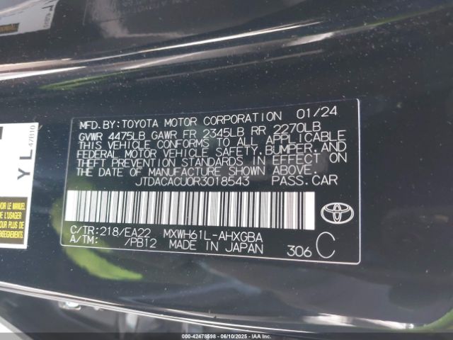 2024 TOYOTA PRIUS PRIME JTDACACU0R3018543 Photo 8