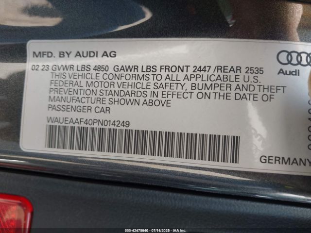 2023 AUDI A4 WAUEAAF40PN014249 Photo 8
