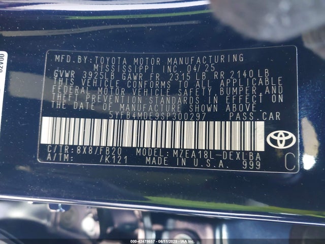 Toyota m20a-fks 2025 5YFB4MDE9SP300297 Image 9