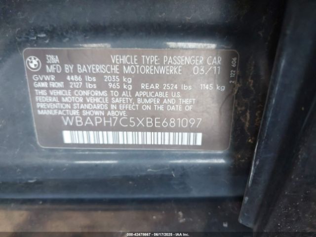 2011 BMW 328I WBAPH7C5XBE681097 Photo 8
