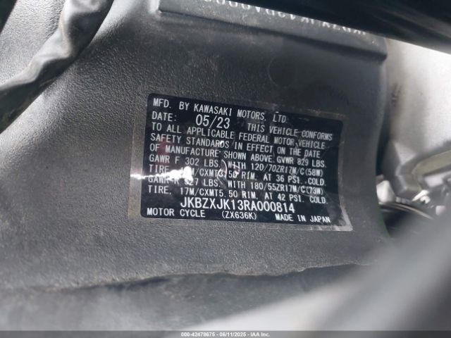 2024 KAWASAKI ZX636 JKBZXJK13RA000814 Photo 9