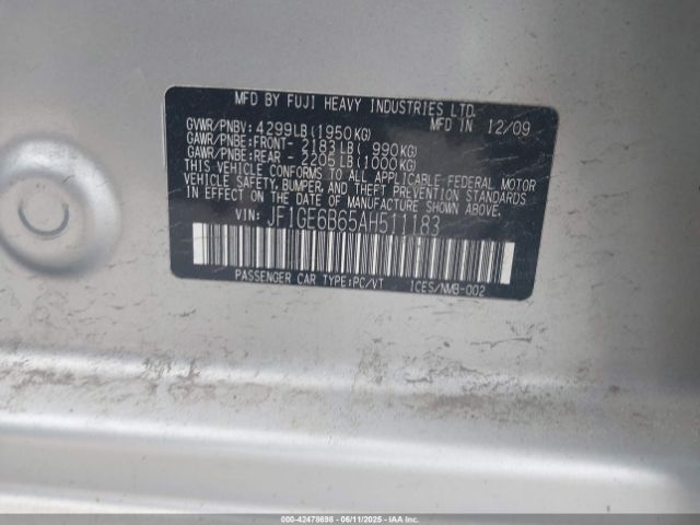 2010 SUBARU IMPREZA JF1GE6B65AH511183 Photo 8