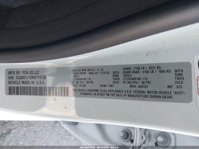 RAM 2021 2021 1C6SRFJT0MN719100 Image 9