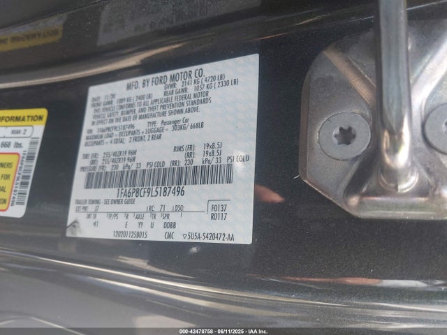 Ford tivct 2020 1FA6P8CF9L5187496 Image 9