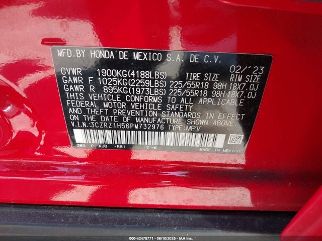 3CZRZ1H56PM732976 Honda k20z5