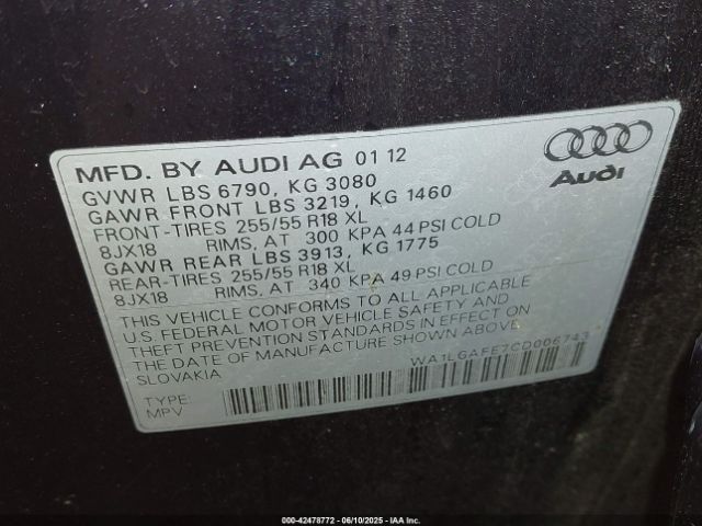 2012 AUDI Q7 WA1LGAFE7CD006743 Photo 8