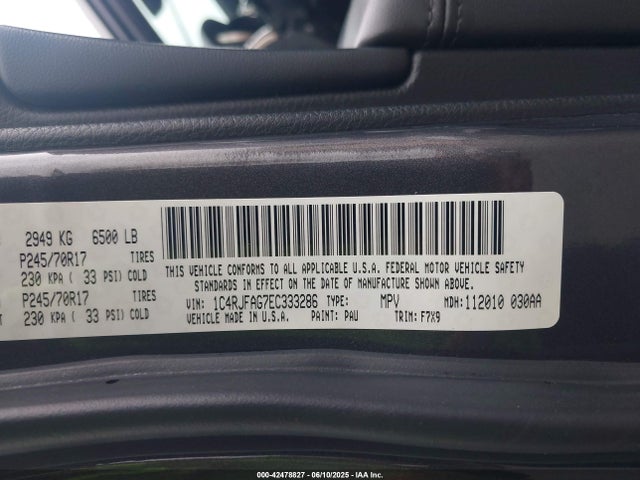 1C4RJFAG7EC333286 Jeep Grand Cherokee Laredo