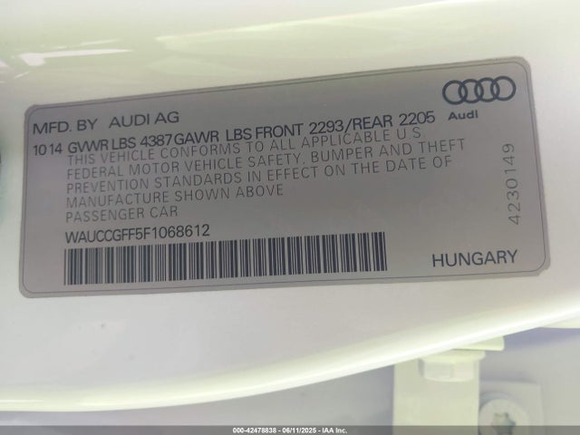 Audi 2015 2015 WAUCCGFF5F1068612 Image 9