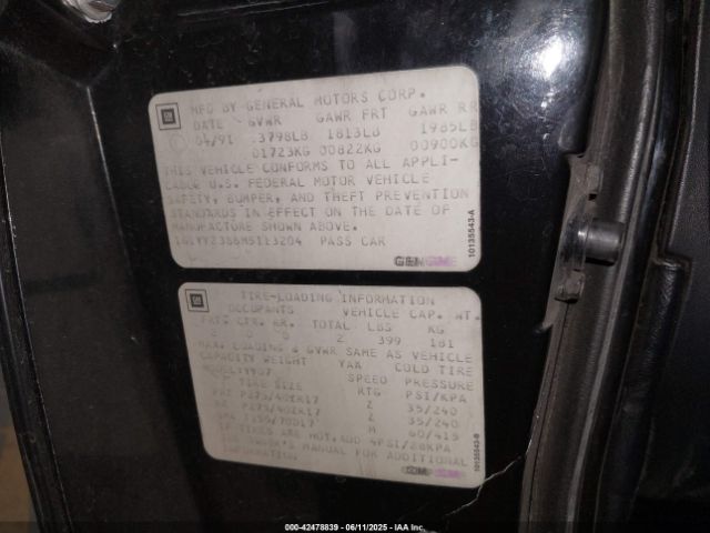 1991 CHEVROLET CORVETTE 1G1YY2386M5113204 Photo 8