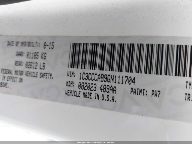 1C3CCCAB9GN111704 Chrysler 2016