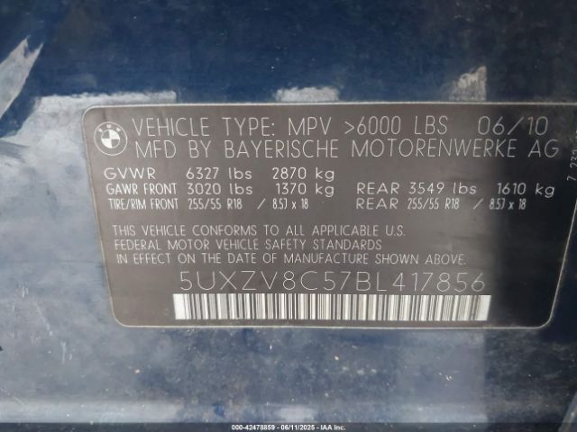 2011 BMW X5 5UXZV8C57BL417856 Photo 8