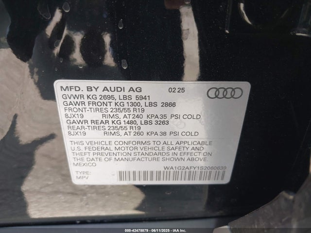 2025 AUDI Q5 WA1G2AFY1S2060639 Photo 8