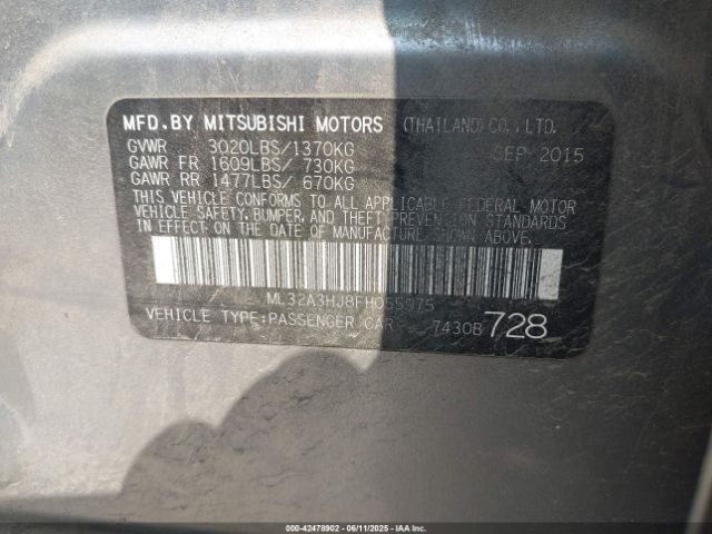 2015 MITSUBISHI MIRAGE ML32A3HJ8FH055975 Photo 8