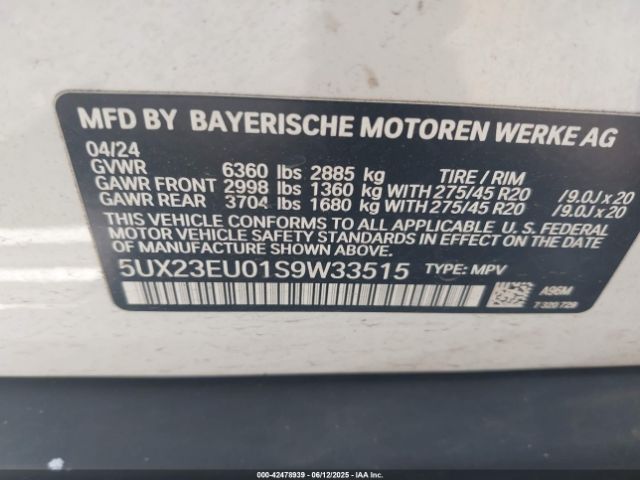 2025 BMW X5 5UX23EU01S9W33515 Photo 8