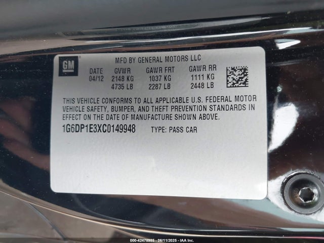 2012 CADILLAC CTS 1G6DP1E3XC0149948 Photo 8