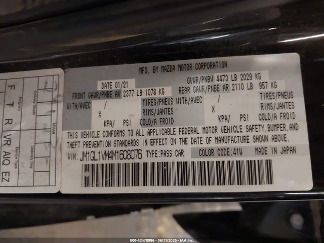 Mazda py cylinder deactiviation 2021 JM1GL1VM4M1608076 Image 9
