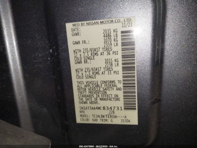 2021 NISSAN ROGUE 5N1AT3AA4MC834731 Photo 8