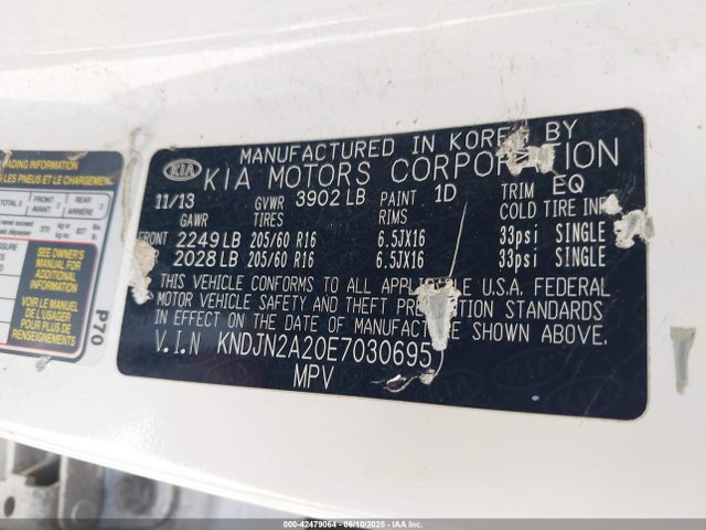 KNDJN2A20E7030695 KIA Soul