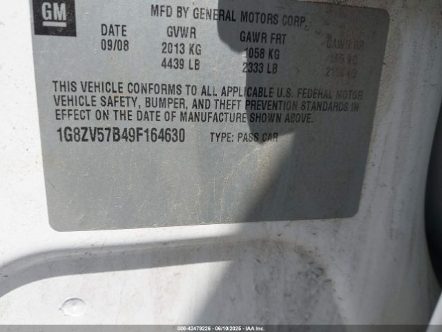 2009 SATURN AURA 1G8ZV57B49F164630 Photo 8