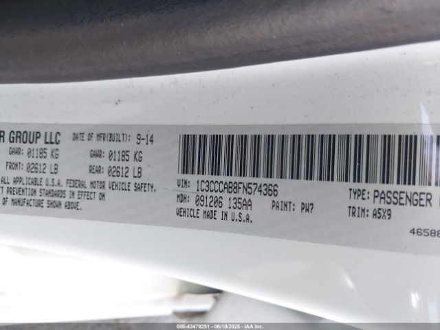 2015 CHRYSLER 200 1C3CCCAB8FN574366 Photo 8