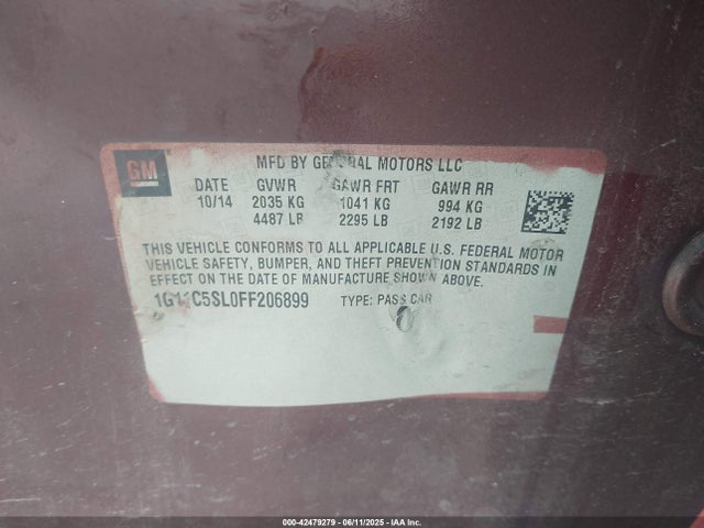 Chevrolet lkw 2015 1G11C5SL0FF206899 Image 9