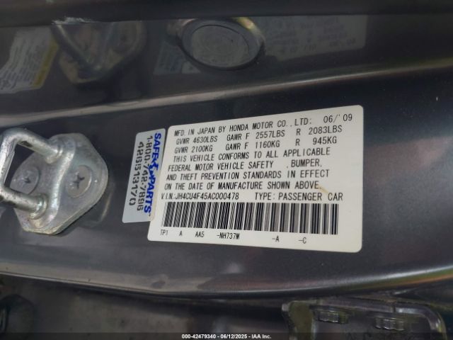 2010 ACURA TSX JH4CU4F45AC000478 Photo 8