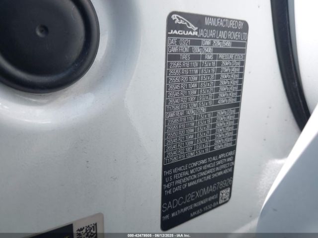 2021 JAGUAR F-PACE SADCJ2EX0MA678926 Photo 8