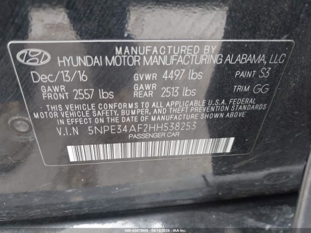 5NPE34AF2HH538253 Hyundai Sonata