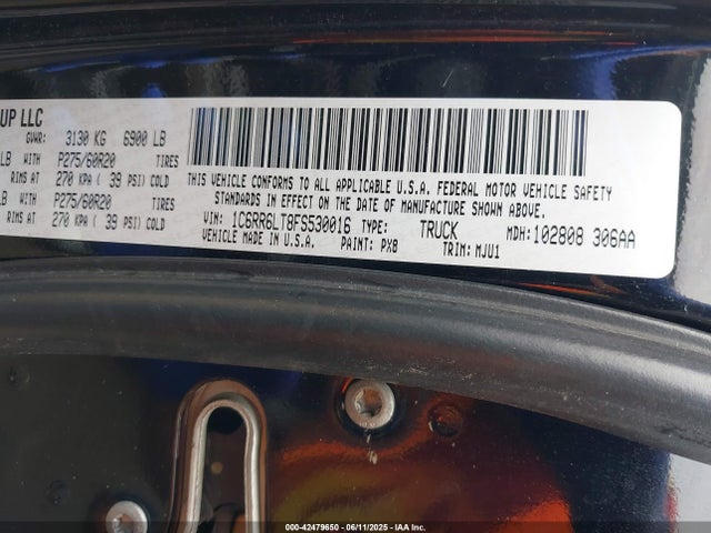 RAM 1500 2015 1C6RR6LT8FS530016 Image 9