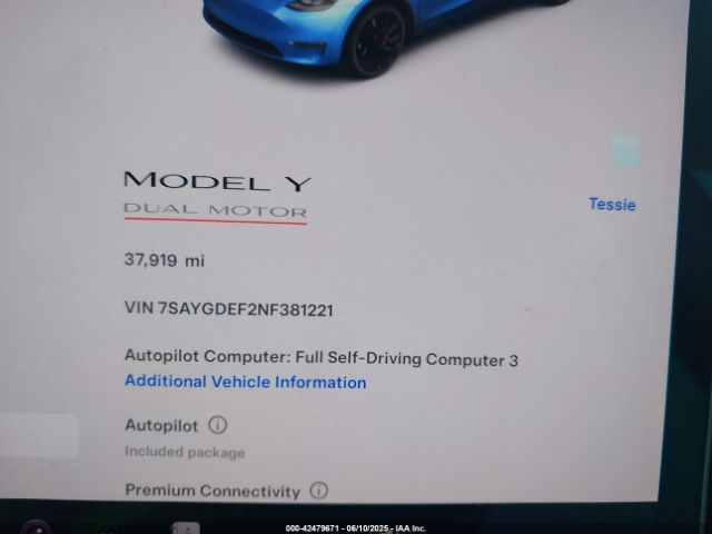 2022 TESLA MODEL Y 7SAYGDEF2NF381221 Photo 6