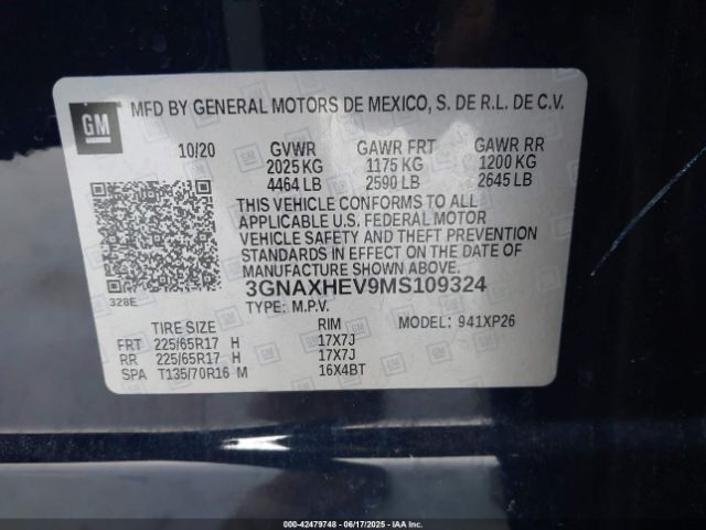 2021 CHEVROLET EQUINOX 3GNAXHEV9MS109324 Photo 8