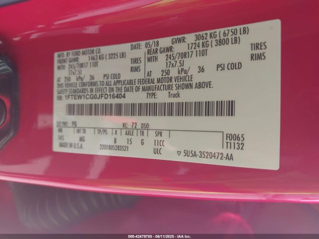 2018 FORD F-150 1FTEW1CG0JFD16404 Photo 8