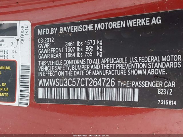 2012 MINI COOPER WMWSU3C57CT264726 Photo 8