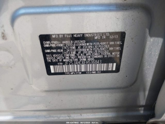 JF2SJAHC4EH536843 Subaru 2.5na u5
