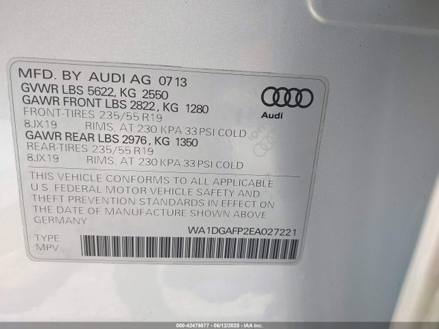2014 AUDI Q5 WA1DGAFP2EA027221 Photo 8