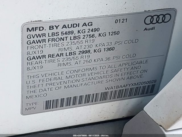2021 AUDI Q5 WA1BAAFYXM2050028 Photo 8