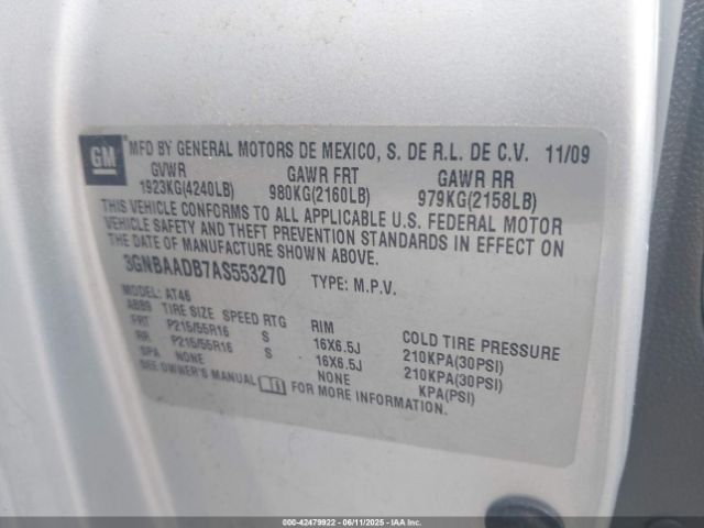 2010 CHEVROLET HHR 3GNBAADB7AS553270 Photo 8