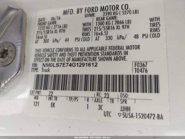 2016 FORD TRANSIT CONNECT NM0LS7E74G1291612 Photo 8