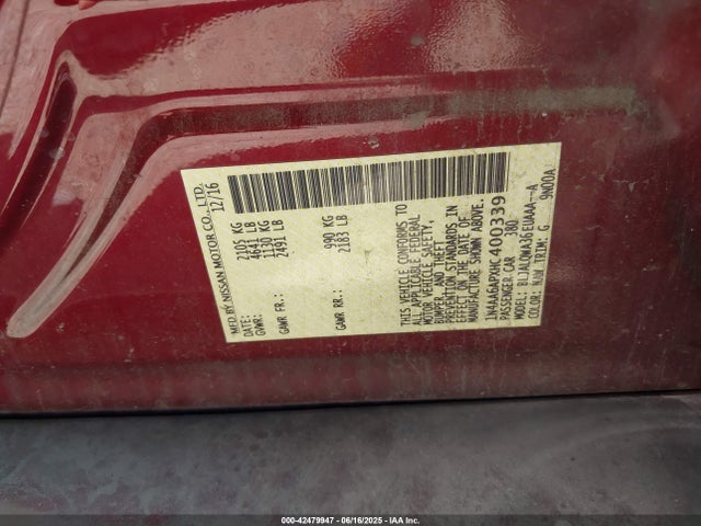 1N4AA6APXHC400339 Nissan Maxima
