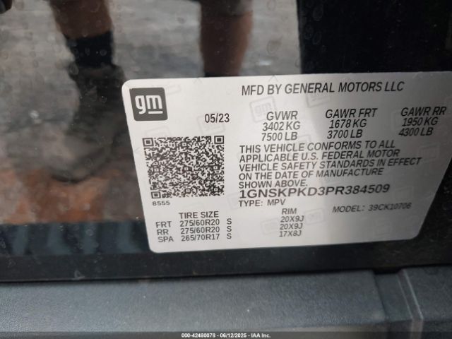 1GNSKPKD3PR384509 Chevrolet l84