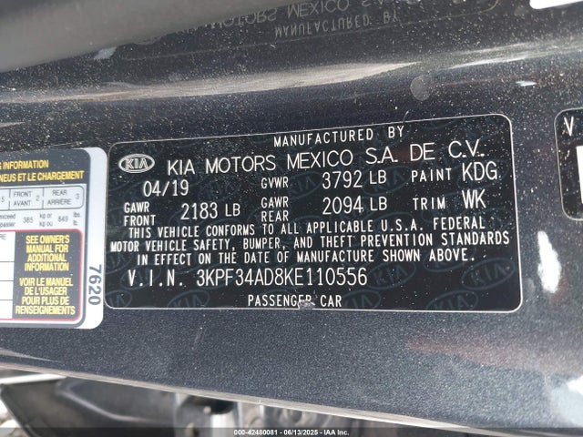 KIA mpi nu 2019 3KPF34AD8KE110556 Image 9