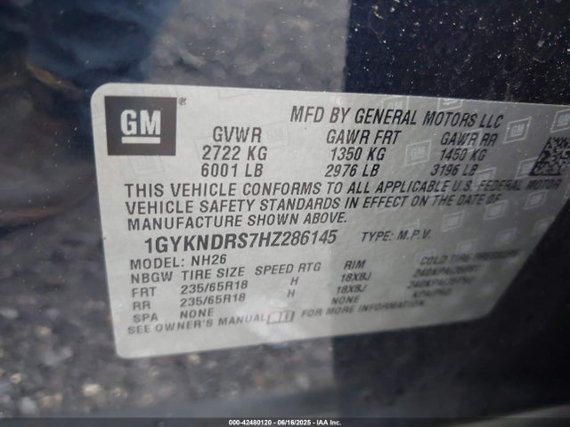 2017 CADILLAC XT5 1GYKNDRS7HZ286145 Photo 8